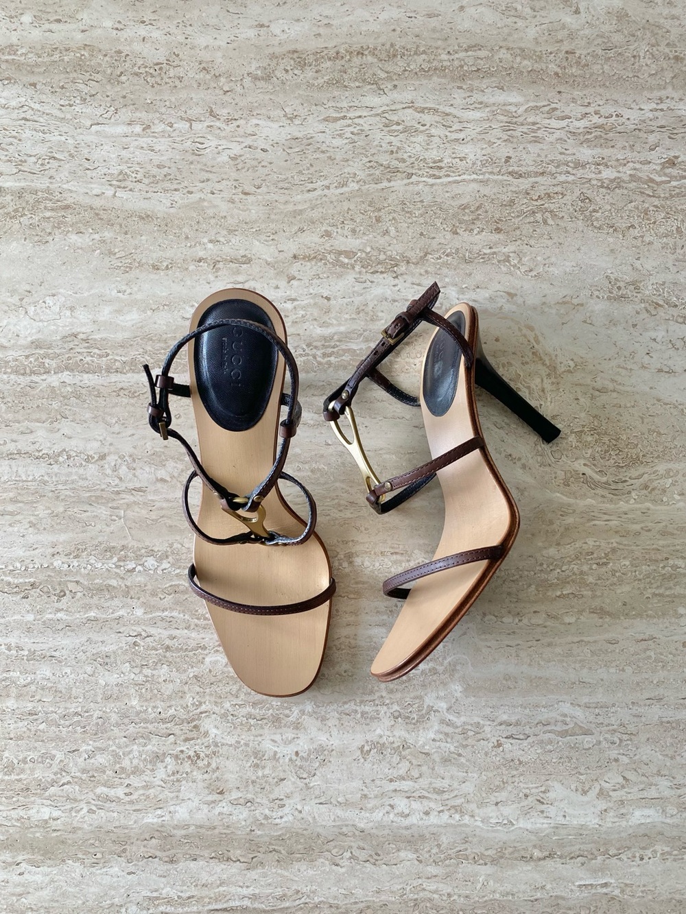 Vintage Gucci Tom Ford-era Horsebit Strap Sandal Heels